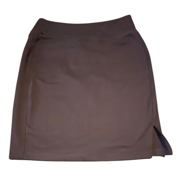Duluth Trading Company Brown Ponte Pro Skirt Stretch Burgundy Size 10 - Picture 1 of 7